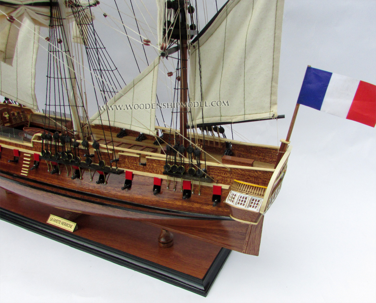 Quality Wooden Model Ship La Fayette Hermione stern deck