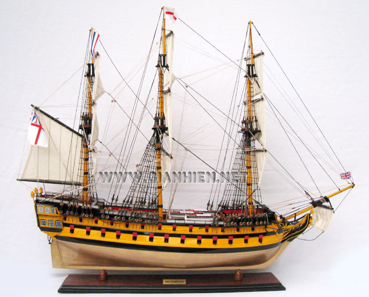 Model Ship HMS Agamemnon ready for display