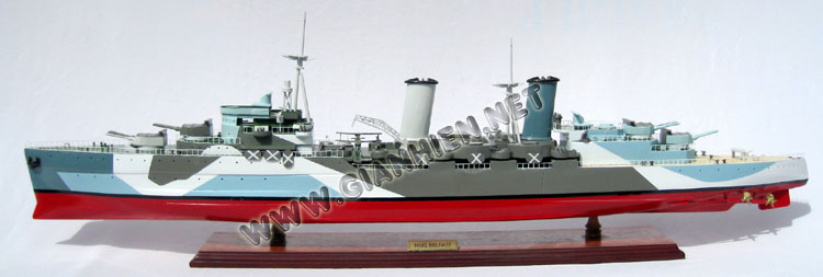 HMS Belfast model ready for display