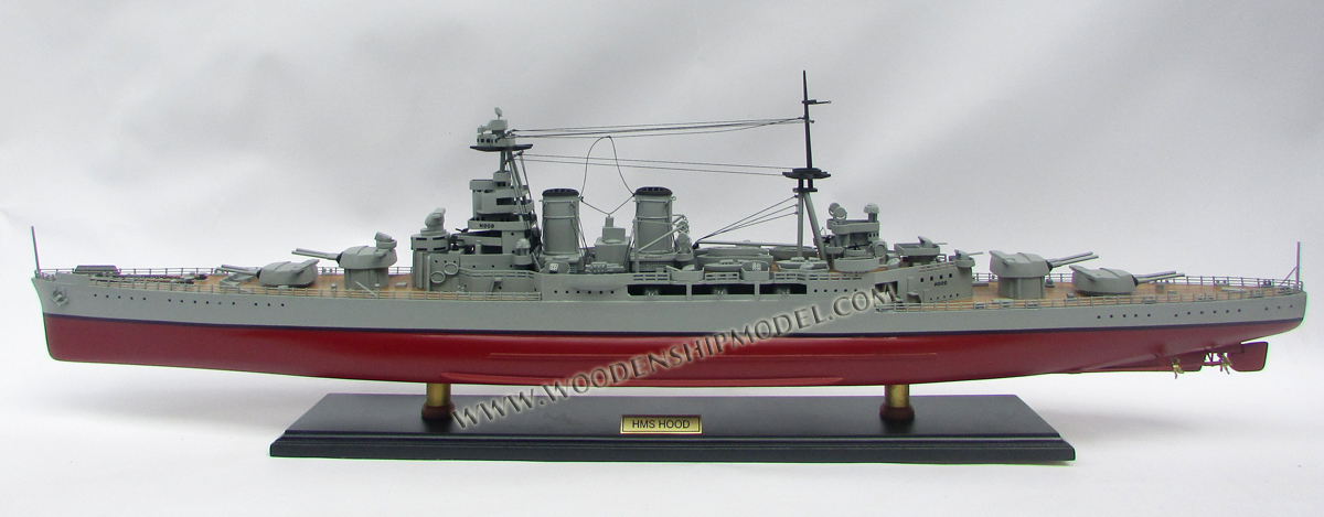 HMS Hood Battle Ship Wood Model