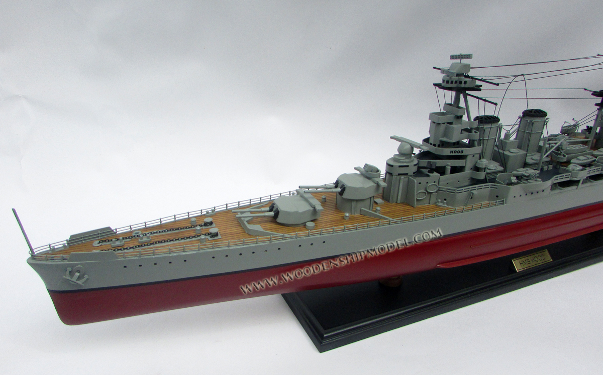 Model HMS Hood bow view