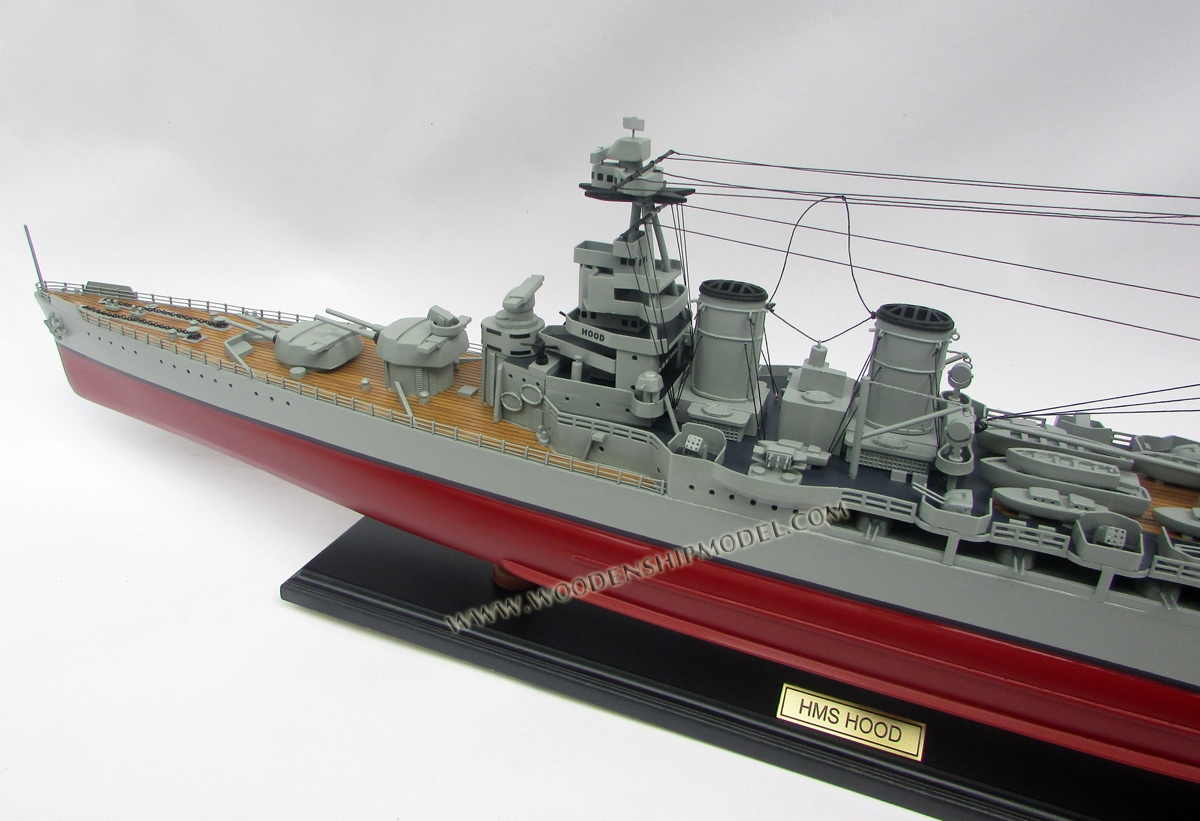 Model HMS Hood close deck