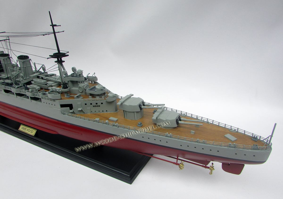 Model HMS Hood stern view
