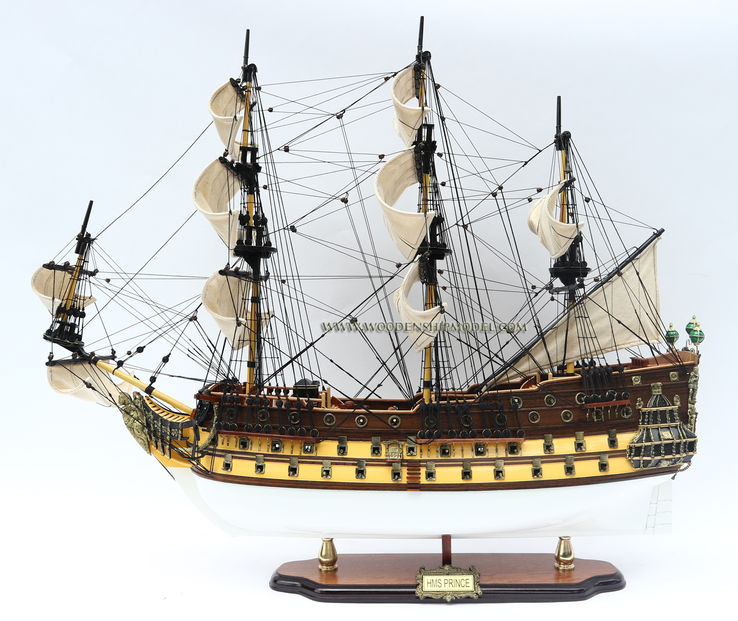 HMS Prince model ship ready for display