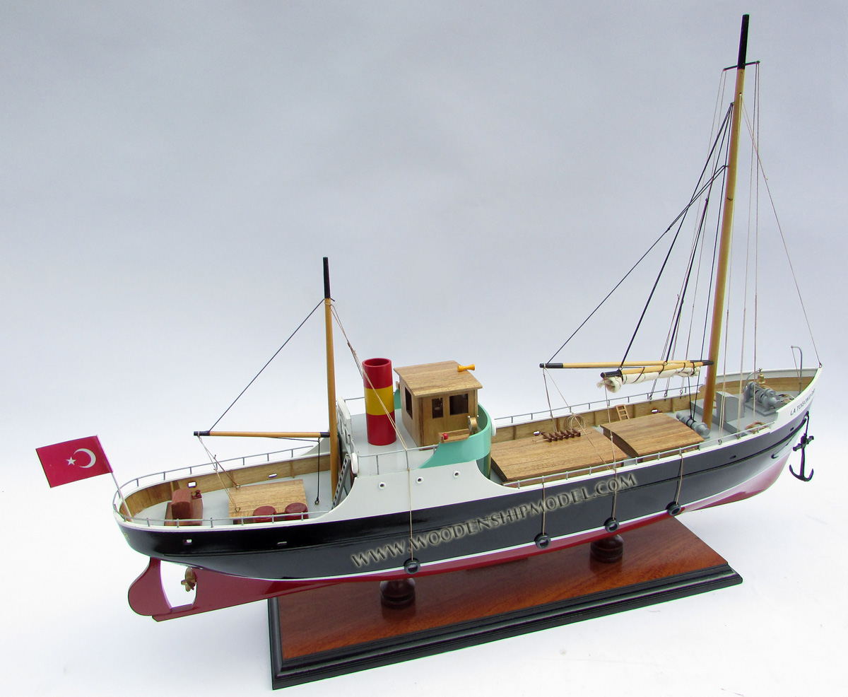 La Toison D'or deck, La Toison D'or ship model, La Toison D'or Tintin Fiction, La Toison D'or ship model, La Toison D'or trawler in The Adventures of Tintin story The Shooting Star, fictional ship model La Toison D'or, La Toison D'or Tintin ship model, model ship in Tintin comic, Tintin's ship, model ship hand made Tintin