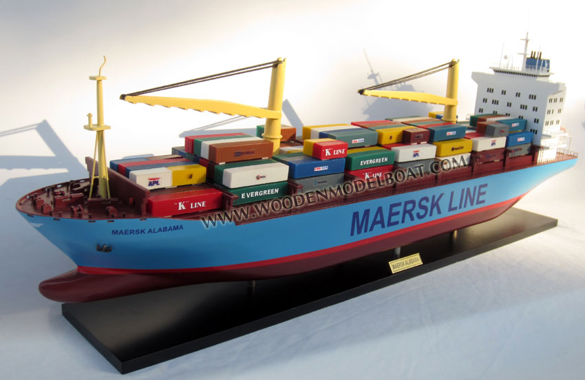 Wooden Container Ship Model Maersk Alabama