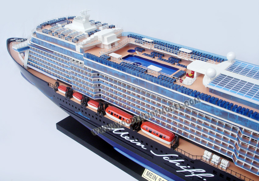 TUI cruise ship model ready for display