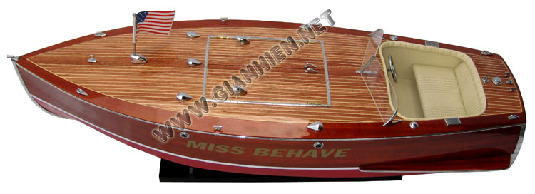 Model Boat Miss Behave top deck view