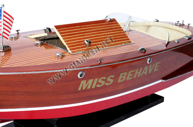 Model Boat Miss Behave with open hatches