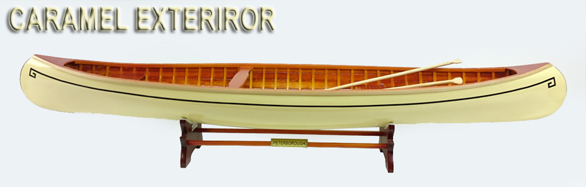 Wooden Model Boat Canadian Peterborought caramel canoe