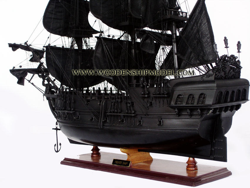 Wooden model ship black pearl