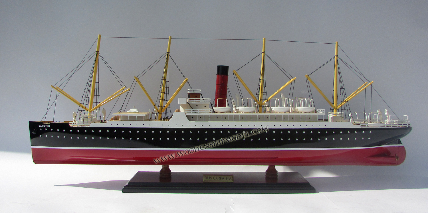 Model Ocean Liner RMS Carpathia Ready for Display