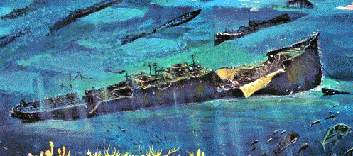 Roraima Shipwreck on sea bottom