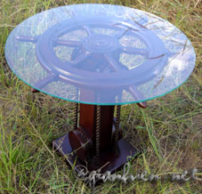  Ship Wheel Table Included Glass - CLICK TO ENLARGE !!!