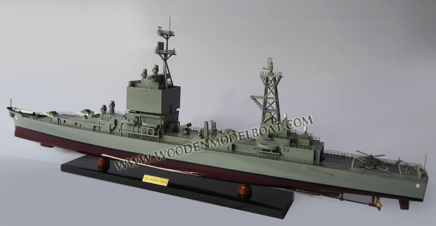 Wooden Model War Ship USS Long Beach CGN09