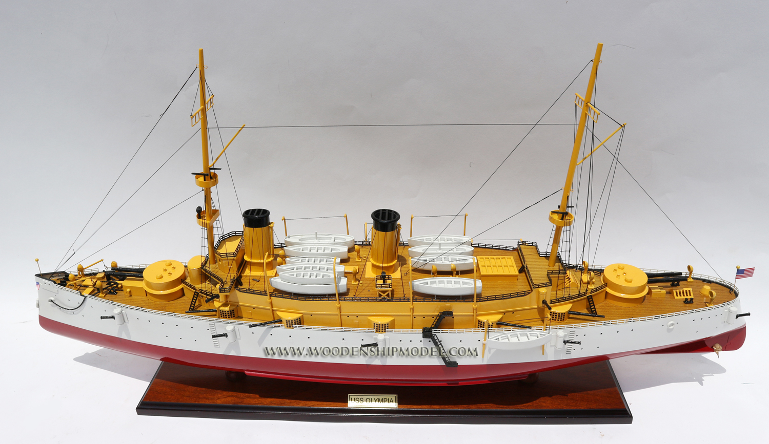 USS Olympia Battle Ship Model ready for display