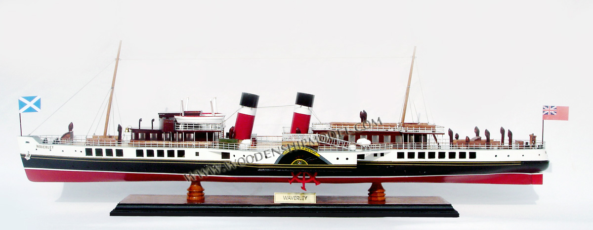 Model PS Waverley is the last seagoing passenger carrying paddle steamer in the world built in 1946.