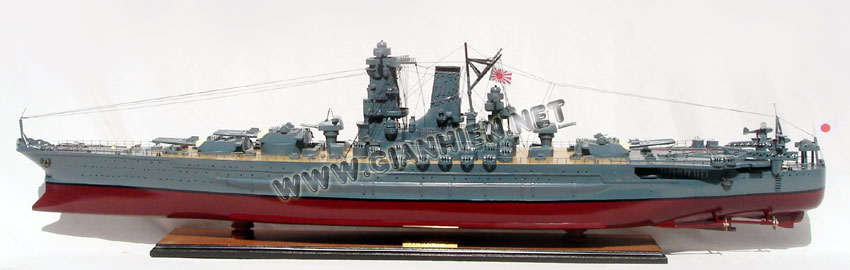 Model Battle Ship Yamato ready for display