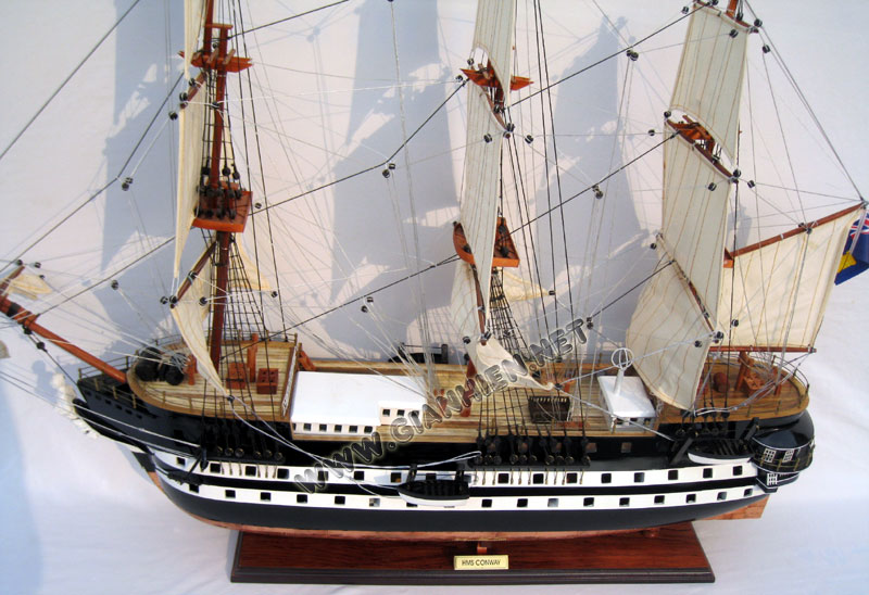 HMS CONWAY School Ship Copper Hull 38" Handmade Wooden Ship Model 